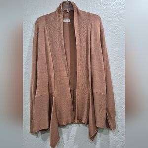 New With Tag 89th+madison Women's Tan Open Front Sweater Cardigan 2X Extra Soft
